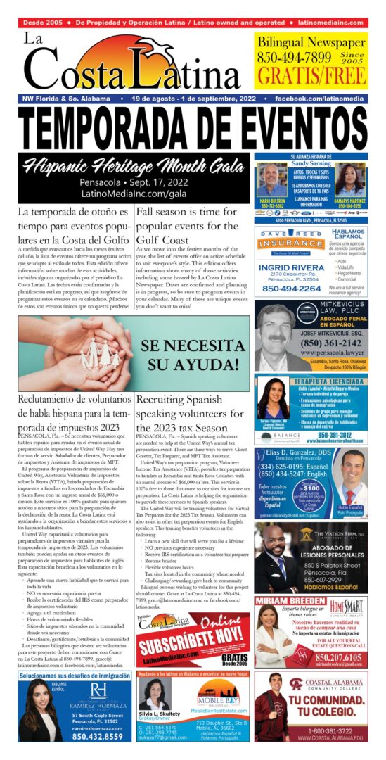 La Costa Latina August 19 - September 1, 2022 - Page 1