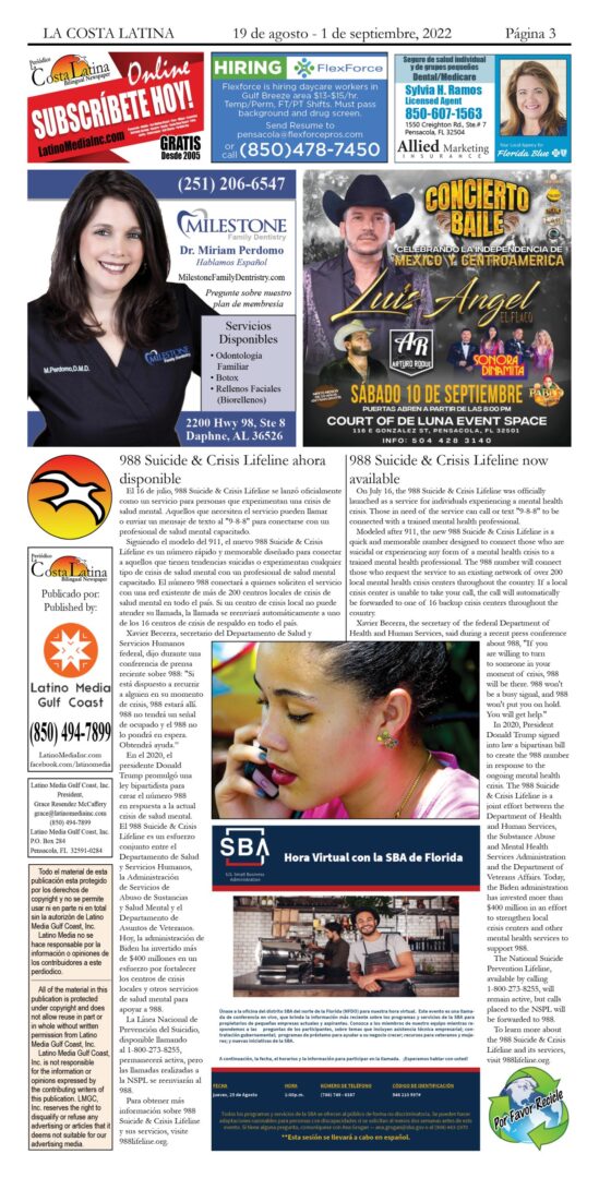 La Costa Latina August 19 - September 1, 2022 - Page 3