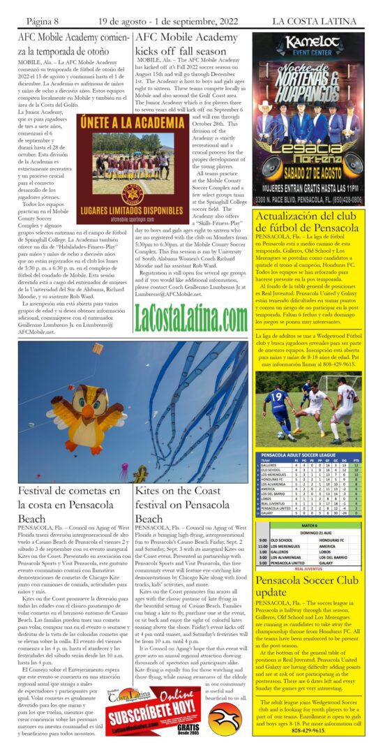 La Costa Latina August 19 - September 1, 2022 - Page 8