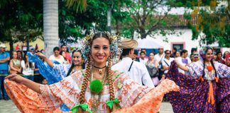 Panamanian folkloric dancer