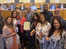Mobile Mayor Sandy Stimpson presenting proclamation