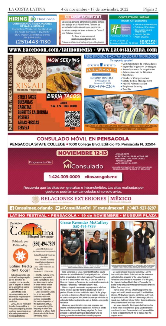 La Costa Latina November 4 - November 17, 2022 - Page 3