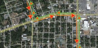 Road map showing street blocks