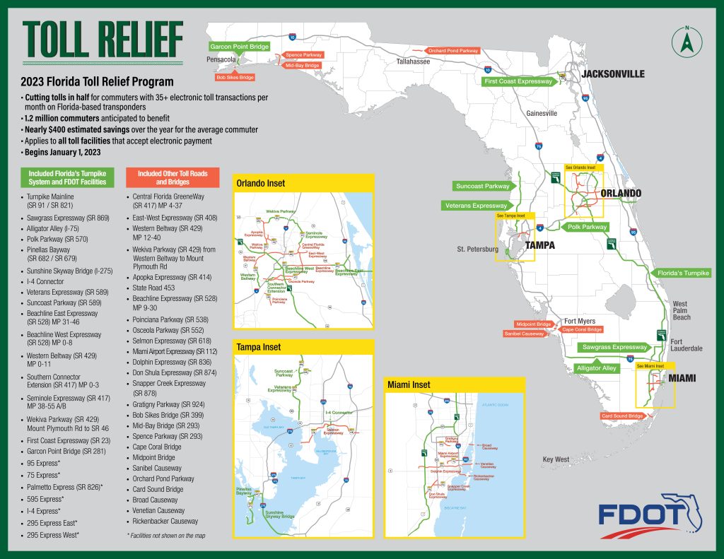 Map of toll relief system