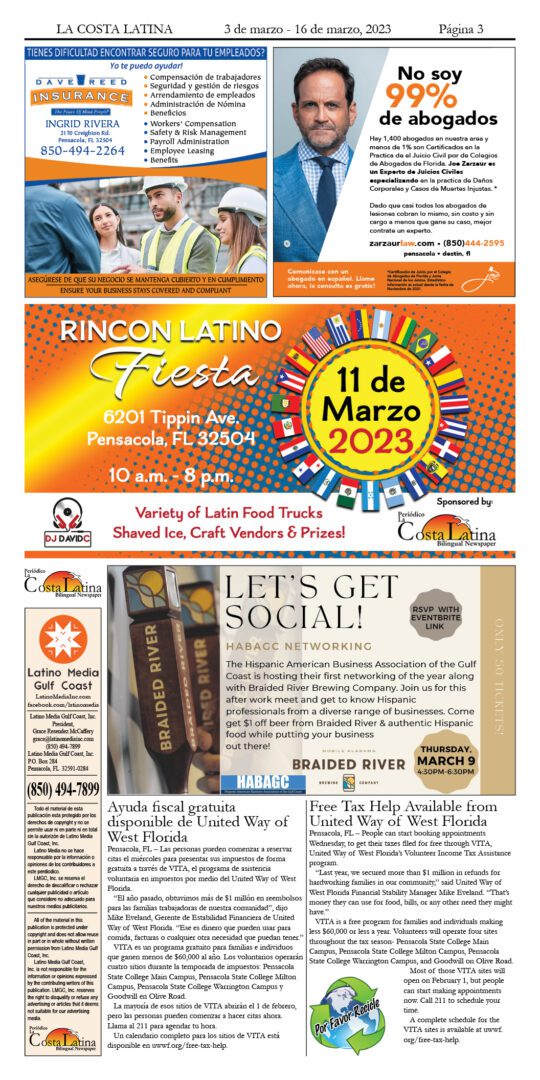 La Costa Latina Newspaper March 2, 2023 - Page 3