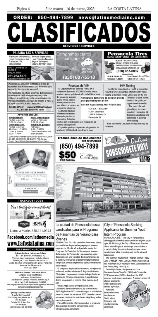 La Costa Latina Newspaper March 2, 2023 - Page 6