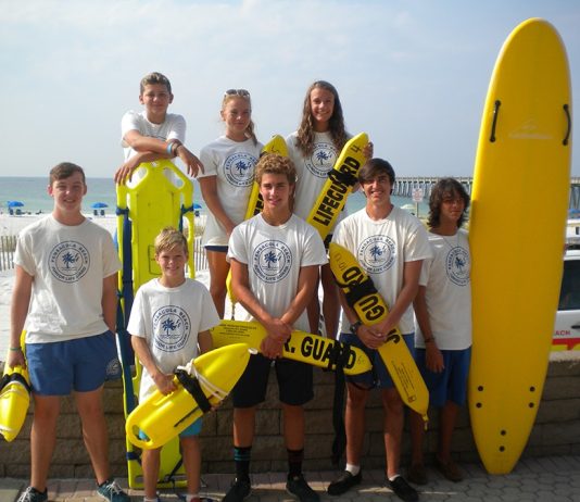 Teen lifeguards on the beach