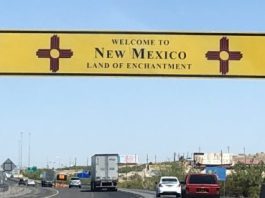 New Mexico State welcome sign