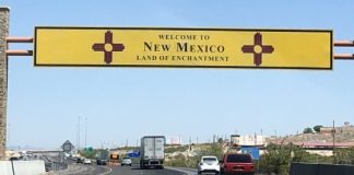 New Mexico State welcome sign