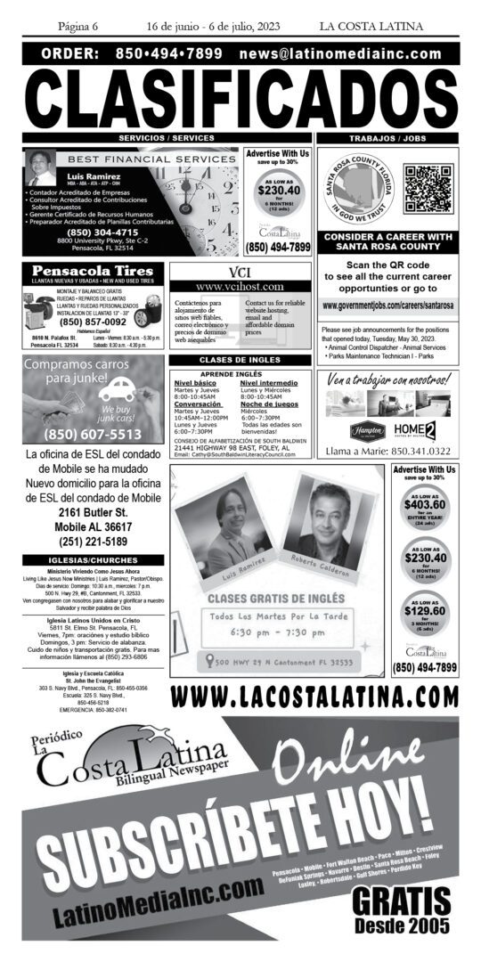 La Costa Latina, June 16 - July 6 2023 edition, Page 6