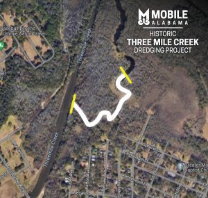 three mile creek dredging map
