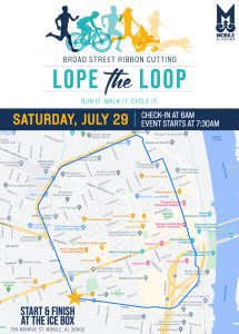Mobile Lope the Loop logo and map