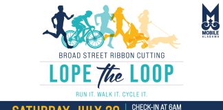 Mobile Lope the Loop logo and map