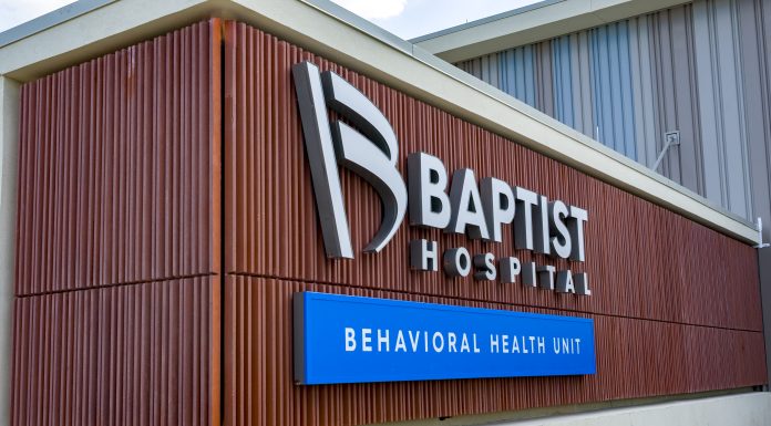 Baptist hospital behavioral health sign.