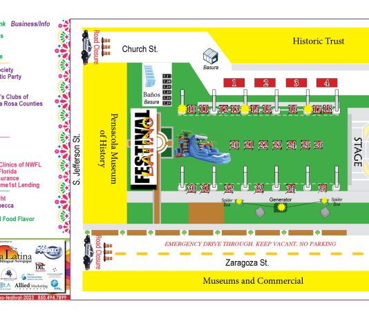 Latino Festival Pensacola 2023 site map