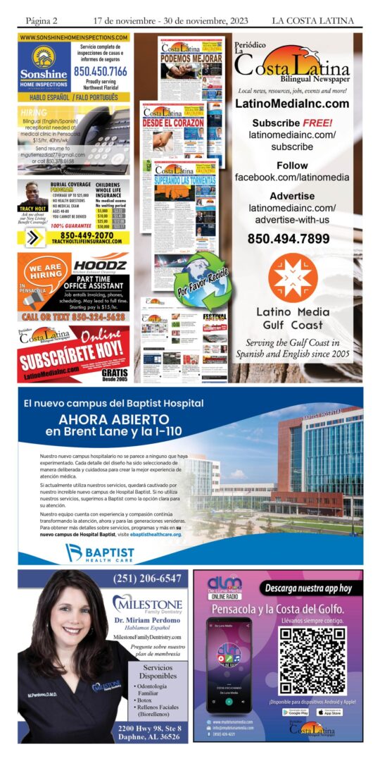 La Costa Latina Newspaper November 17 - November 30, 2023 Page 2