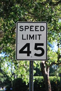 45 mile per hour street sign