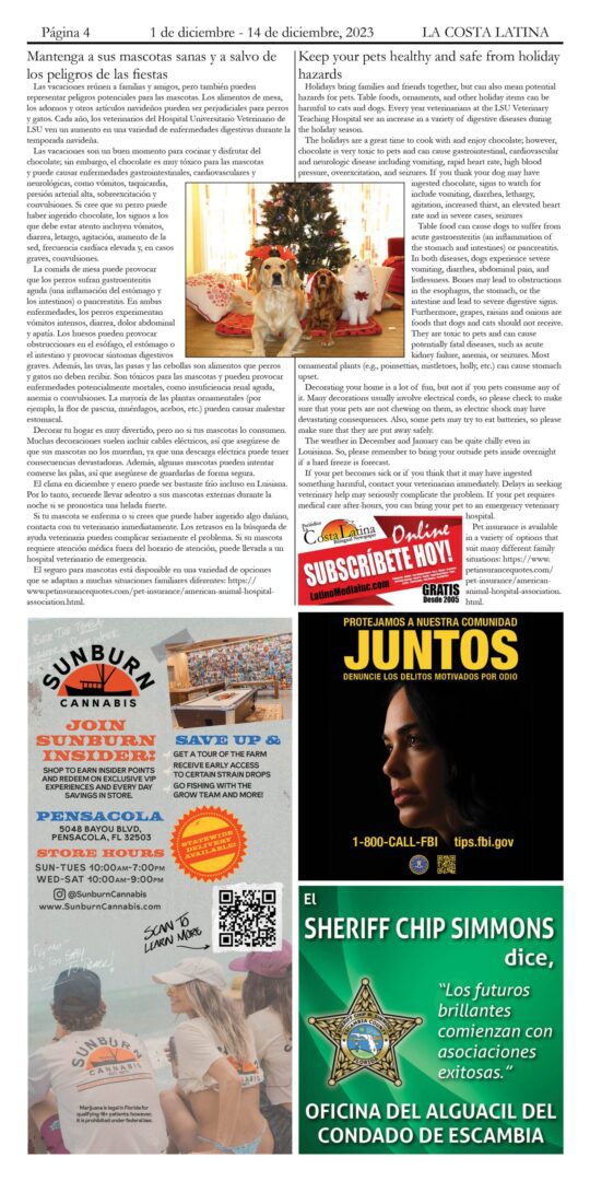 La Costa Latina December 1 - 14, 2023, Page 4