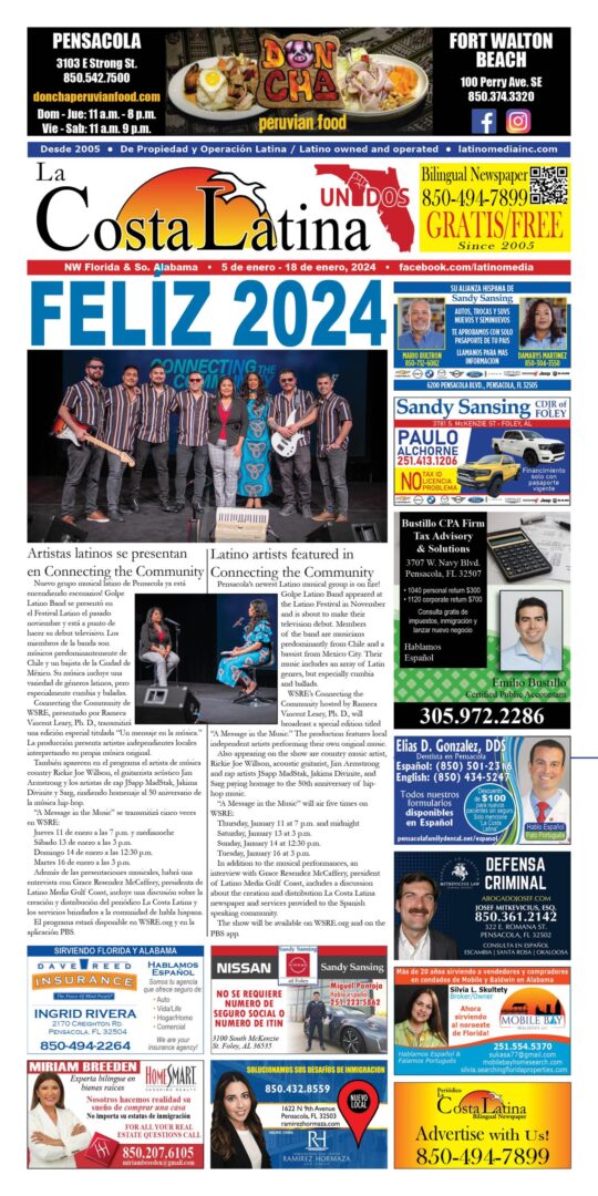 La Costa Latina January 5 - January 18, 2024 Page 1