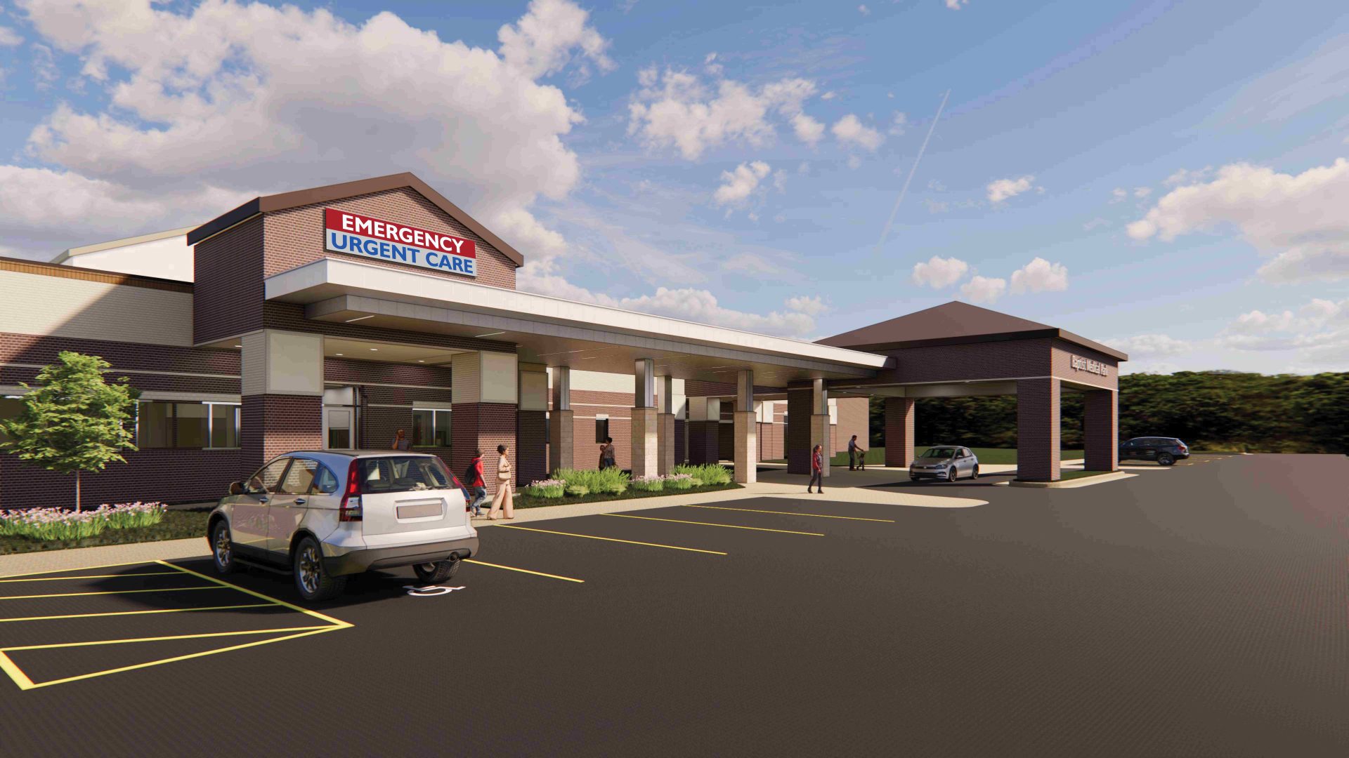 Rendering of Baptist Hospitals combined emergency room and urgent care building