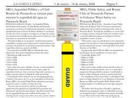 Screen shot of La Costa Latina page with illustration of beach rescue tube
