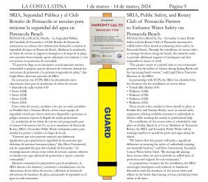 Screen shot of La Costa Latina page with illustration of beach rescue tube 