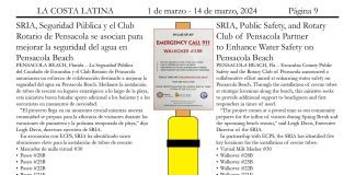 Screen shot of La Costa Latina page with illustration of beach rescue tube