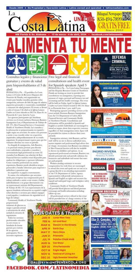 La Costa Latina March 15 - April 4, 2024 page 1