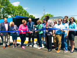 Ribbon cutting at Recycling drop off center