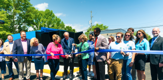 Ribbon cutting at Recycling drop off center