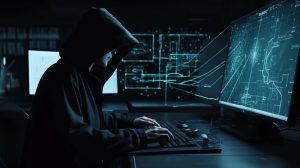hacker typing on computer keyboard
