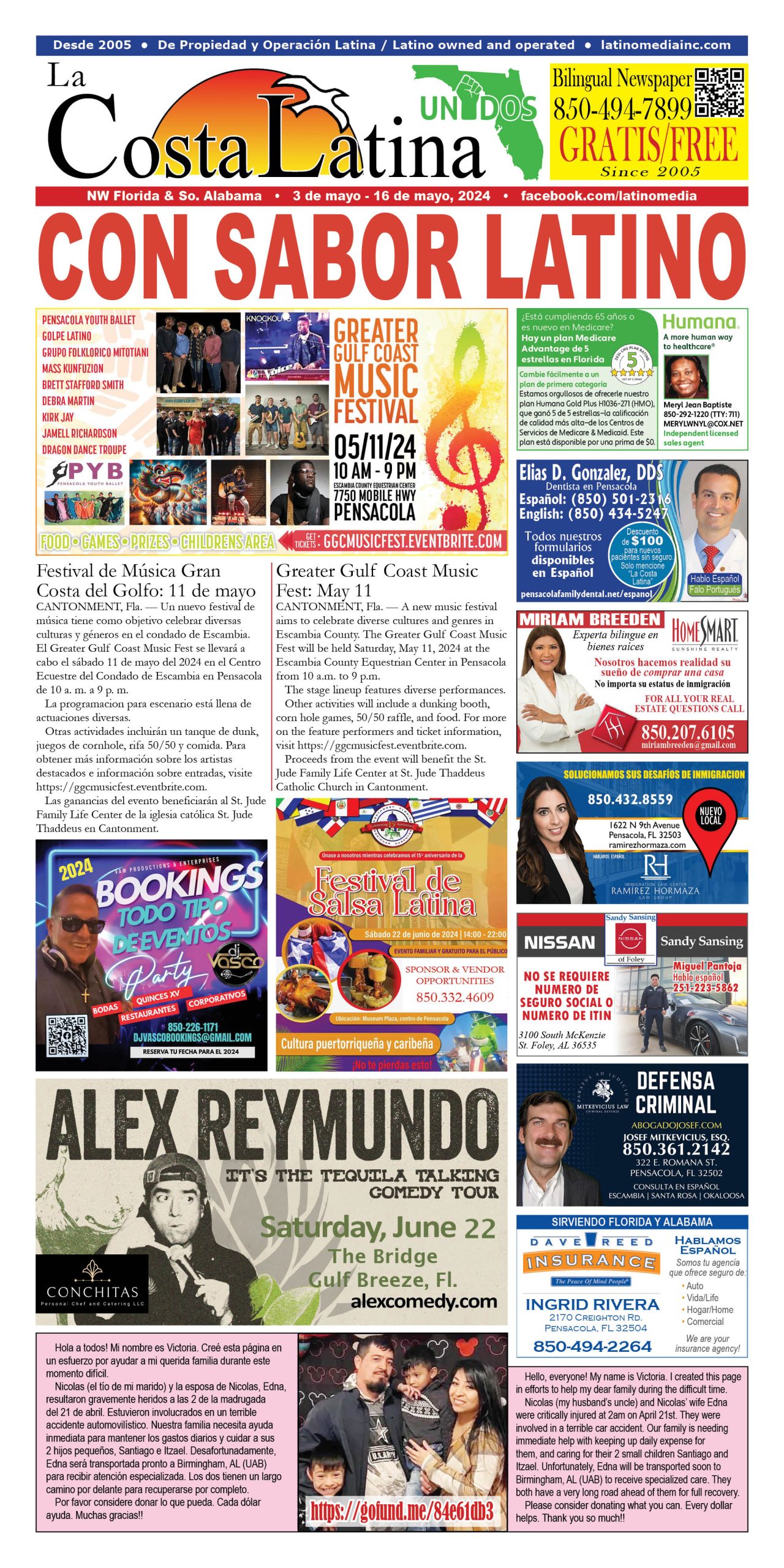 La Costa Latina May 3 - May 16, 2024 page 1