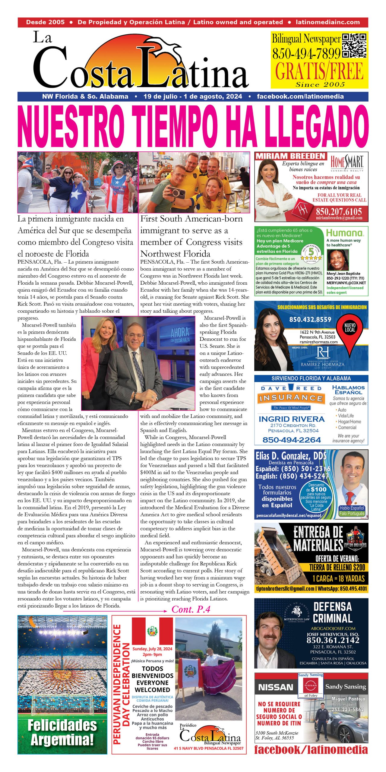 La Costa Latina July 19 - August 1, 2024 Page 1