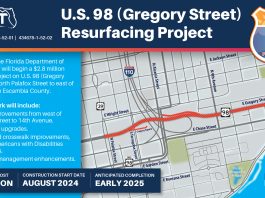 US 98 project postcard advisor with map