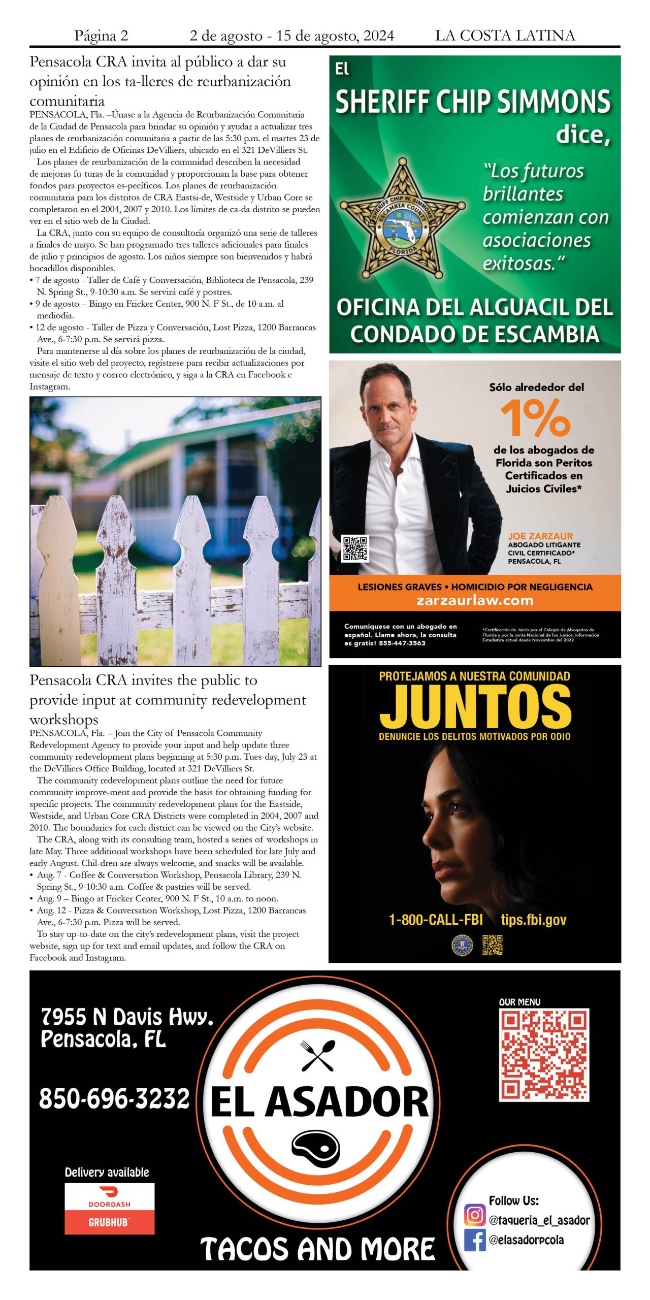 La Costa Latina August 1 - August 15, 2024 Page 2