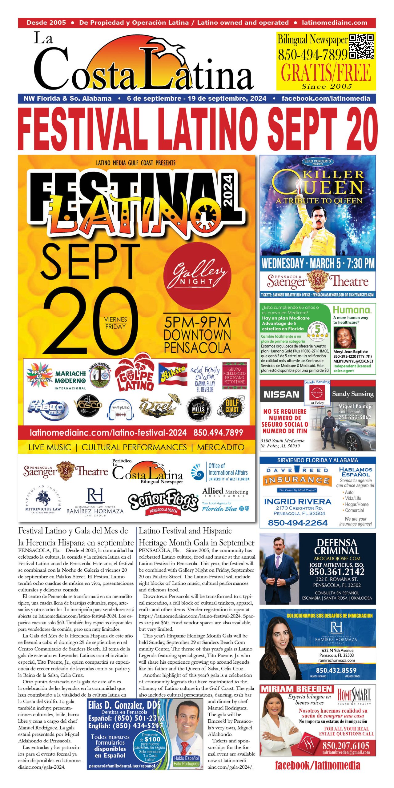 La Costa Latina September 6 - September 19, 2024, Page 1