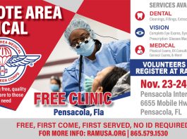 Remote Area Medical (RAM) clinic event flyer