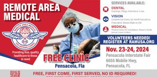 Remote Area Medical (RAM) clinic event flyer