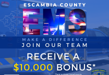 Escambia County recruitment bonus offer of $10,000