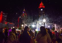 Christmas tree lighting celebration