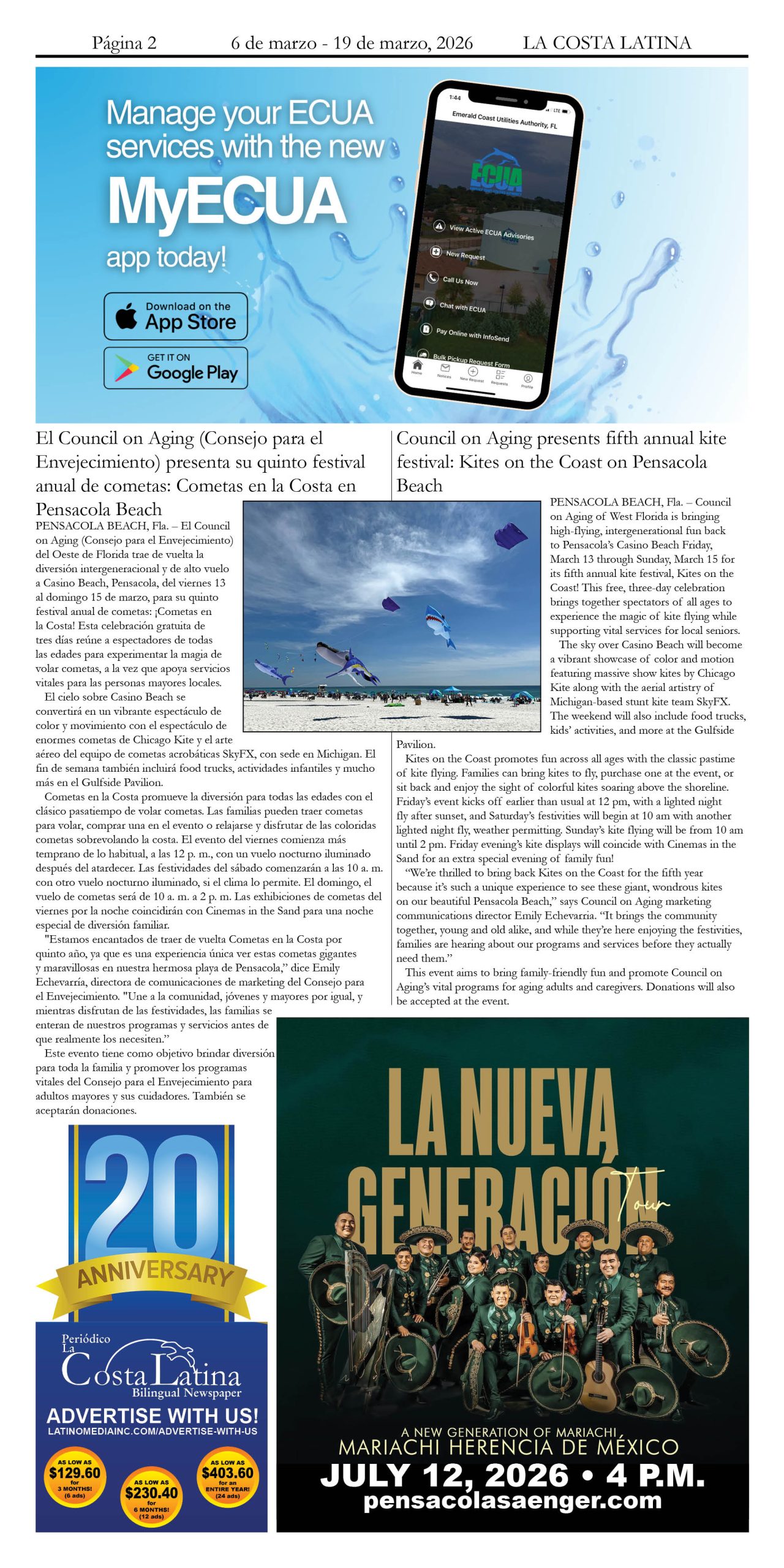 La Costa Latina, March 6 - March 19, 2026, Page 2