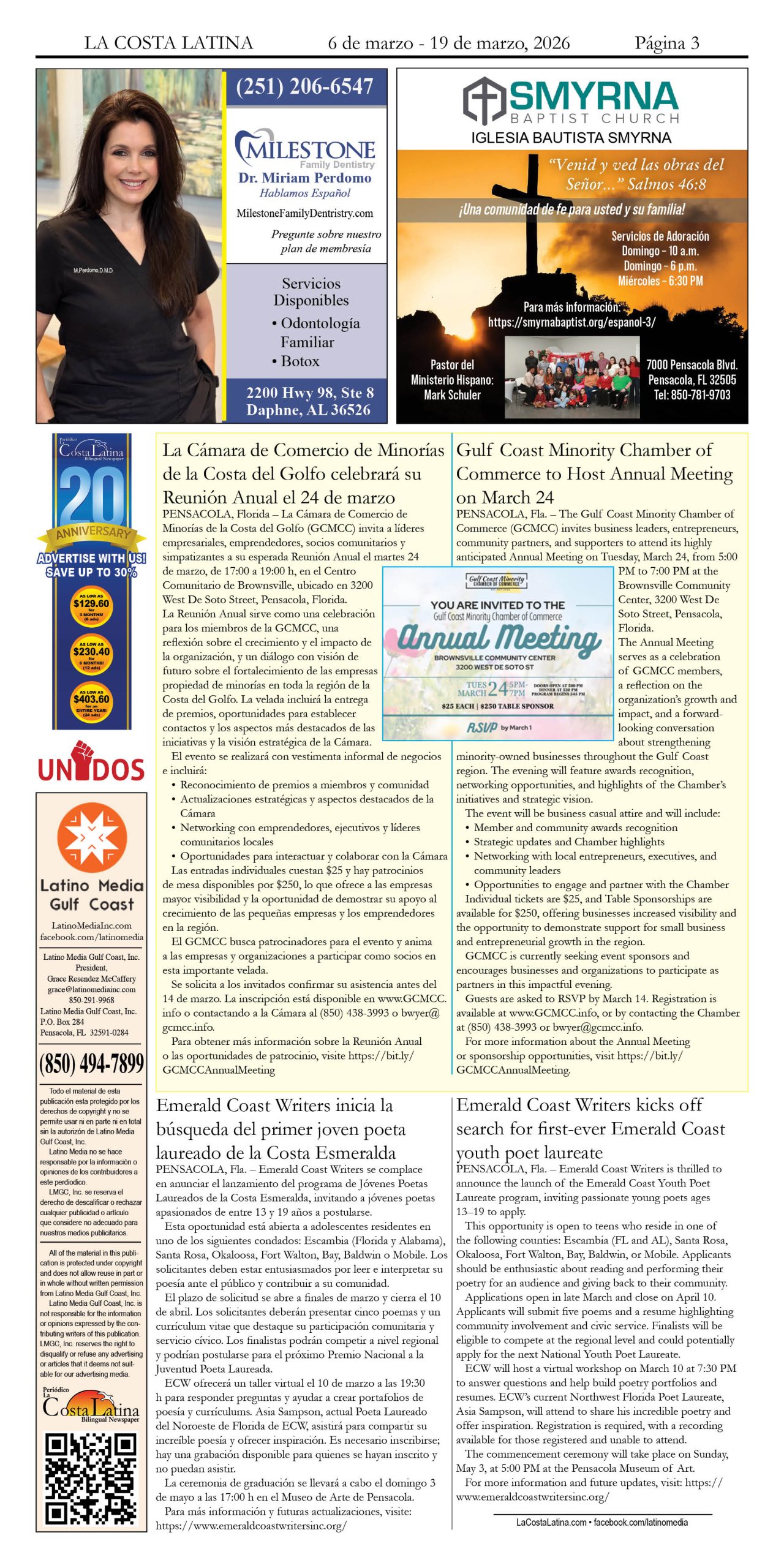 La Costa Latina, March 6 - March 19, 2026, Page 3