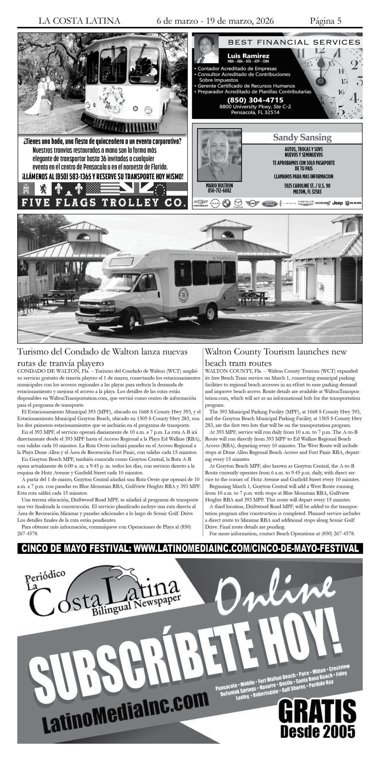 La Costa Latina, March 6 - March 19, 2026, Page 5