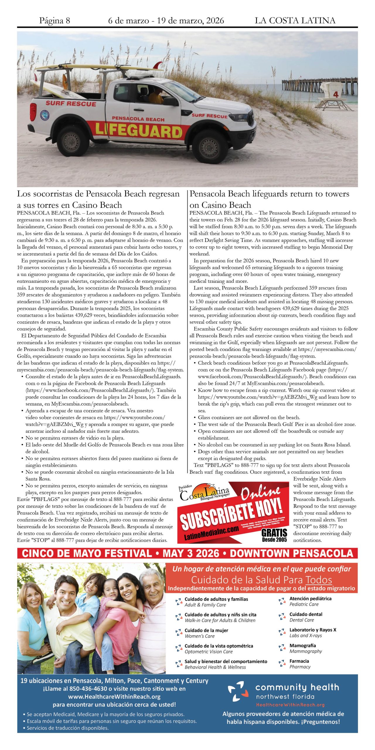 La Costa Latina, March 6 - March 19, 2026, Page 8
