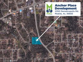 Area map indicating location of Anchor Place Apartments
