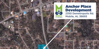 Area map indicating location of Anchor Place Apartments