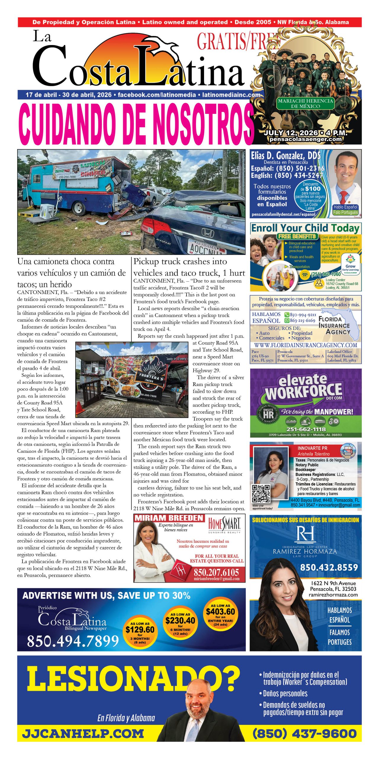 La Costa Latina, April 16 - April 30, 2026, Page 1