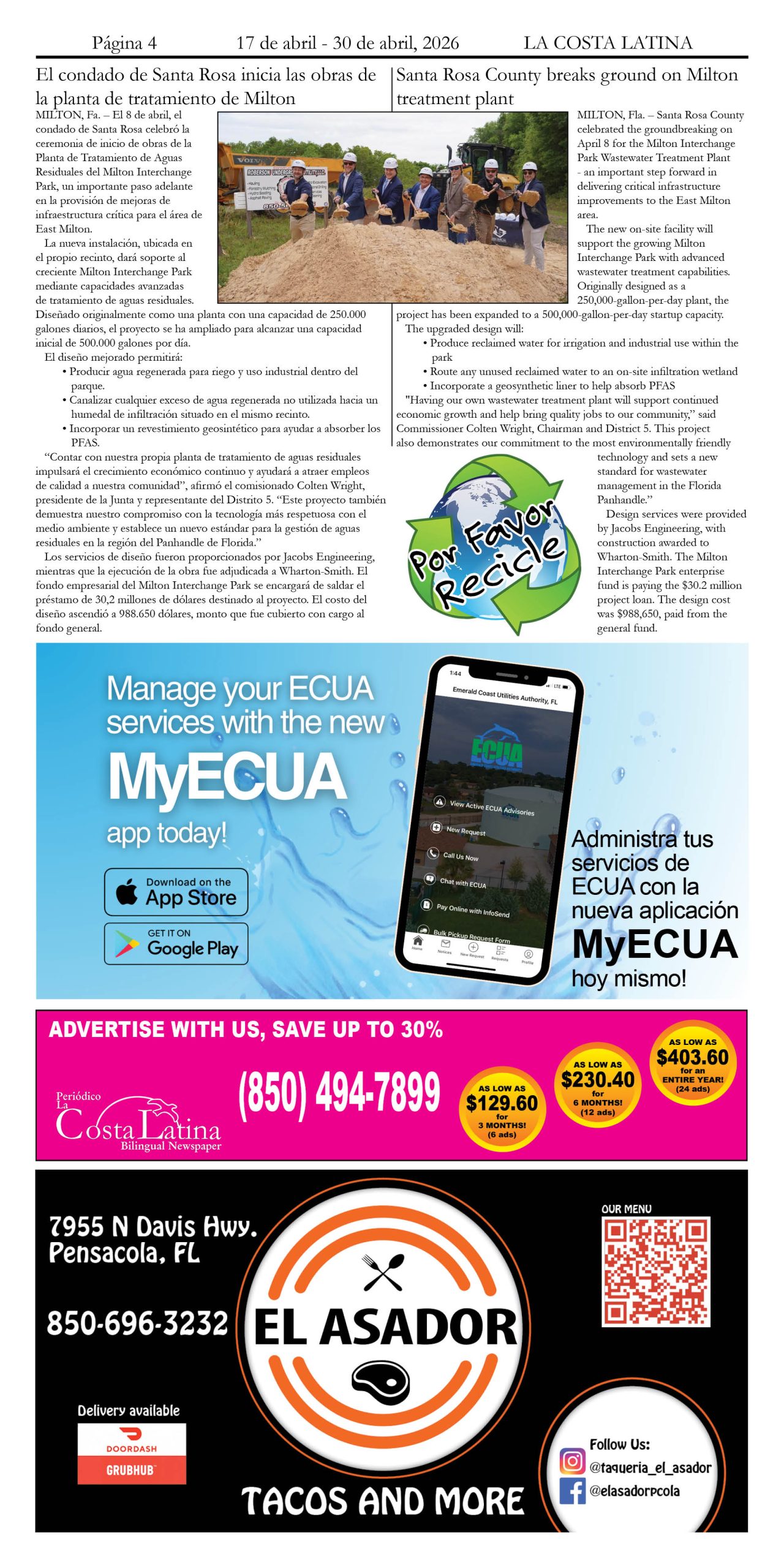 La Costa Latina, April 16 - April 30, 2026, Page 4