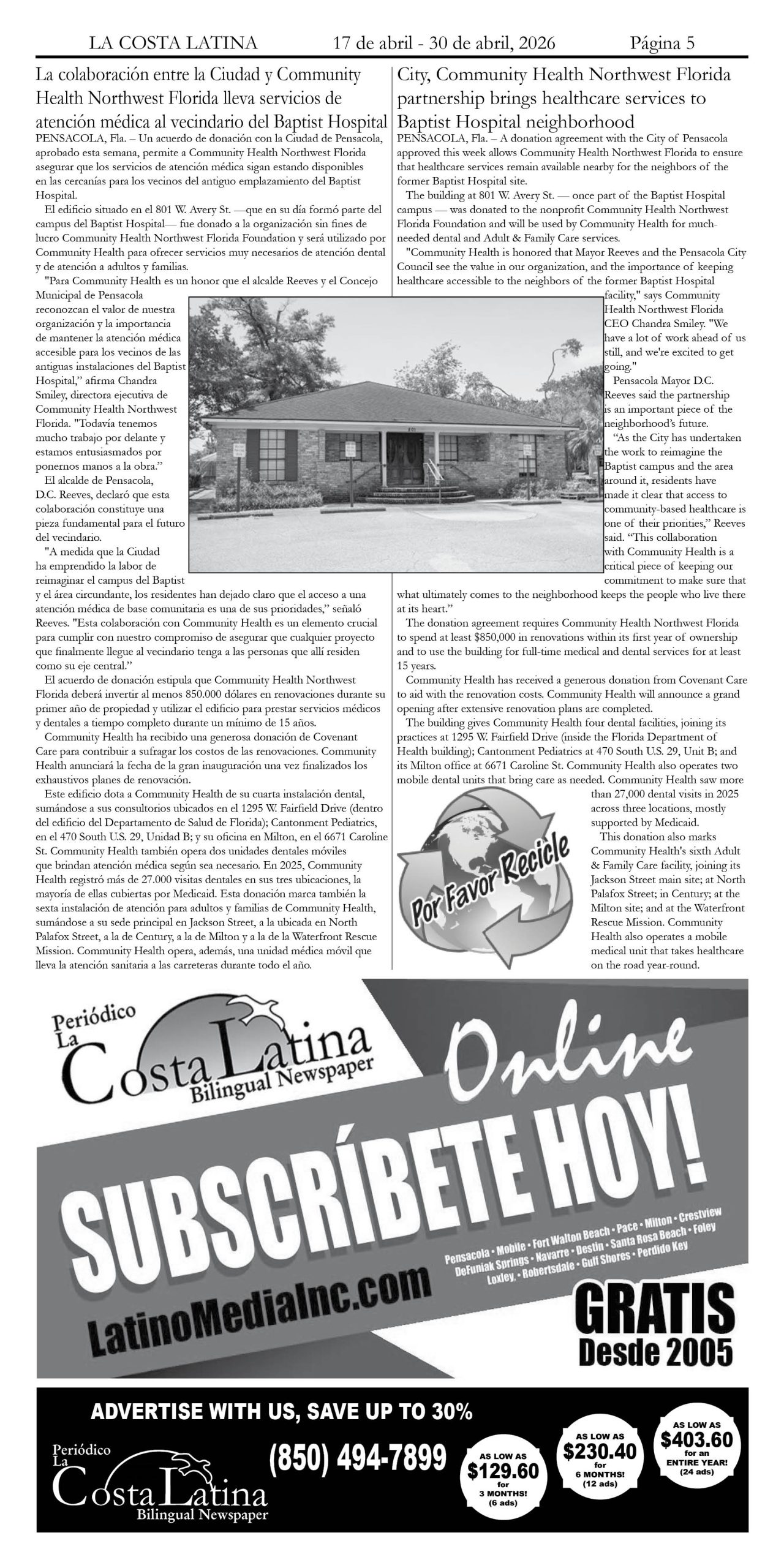 La Costa Latina, April 16 - April 30, 2026, Page 5
