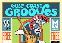 Gulf Coast Grooves trae una noche de rock y reggae al Mardi Gras Park ~ Gulf Coast Grooves bringing night of rock, reggae to Mardi Gras Park 2026 Gulf Coast Grooves event flyer